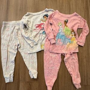 Disney Princess Kids Pajama Set - Pink and Cream
